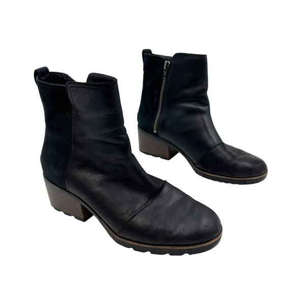 Sorel Women’s Cate Bootie Waterproof Leather Ankle Boots Black